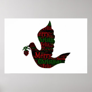 Póster Merry Christmas Dove