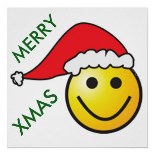 PÓSTER MERRY CHRISTMAS FACE SANTA