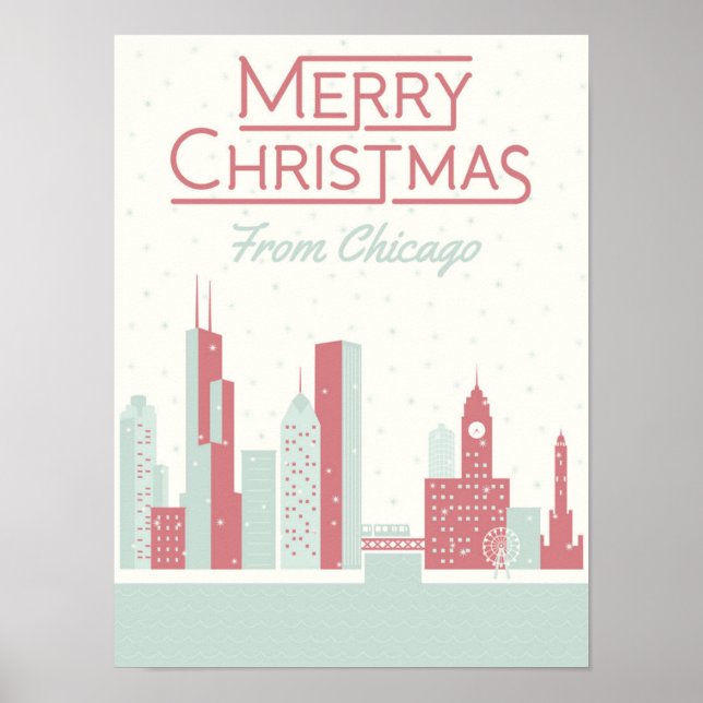 Póster Merry Christmas from Chicago (Frente)