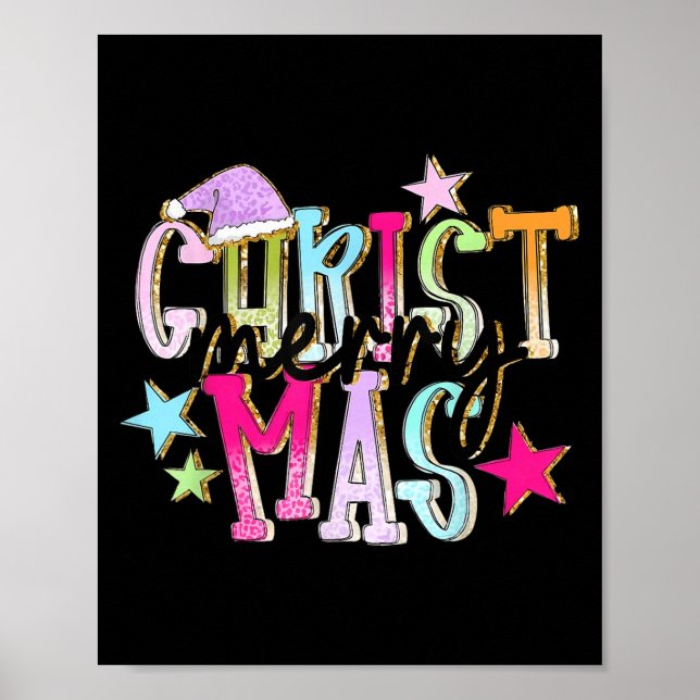 Póster Merry Christmas Funny Santa Squad Pajamas Xmas Hol (Frente)