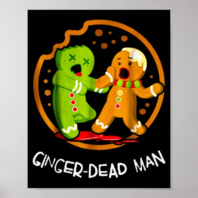 Póster Merry Christmas Ginger-dead Man Cookie Zombie Xmas (Frente)