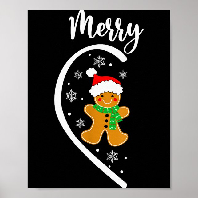 Póster Merry Christmas Gingerbread Couple Christmas Pajam (Frente)