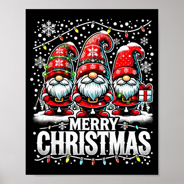 Póster Merry Christmas Gnome Funny Family Christmas  (Frente)