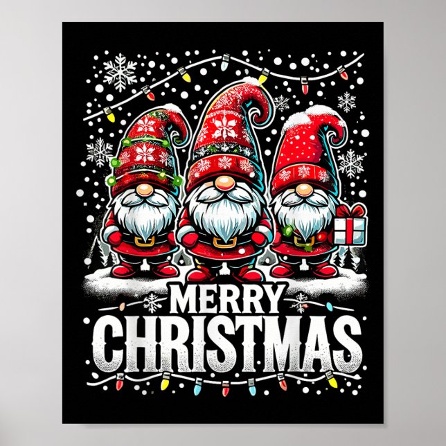 Póster Merry Christmas Gnome Funny Family Christmas  (Frente)