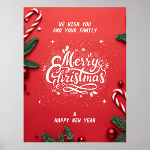 Póster Merry christmas & happy new year