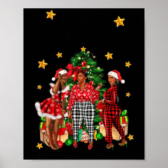 Póster Merry Christmas Happy New Year African American Bl (Frente)