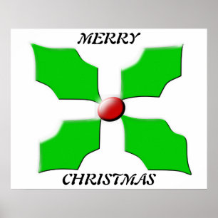 Póster Merry Christmas Holly Poster