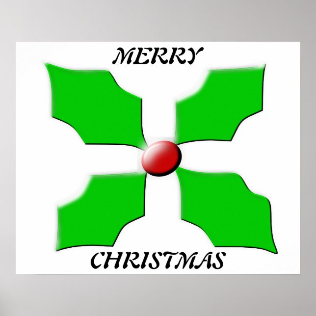 Póster Merry Christmas Holly Poster (Frente)