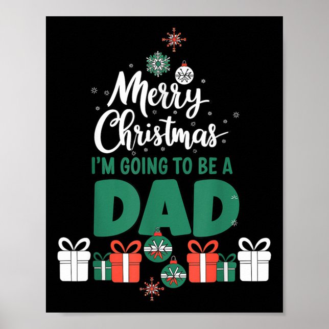 Póster Merry Christmas I'm Going To Be A Dad Pregnant Wif (Frente)