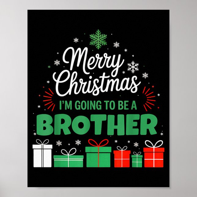 Póster Merry Christmas I'm Going To Be An Brother Pregnan (Frente)