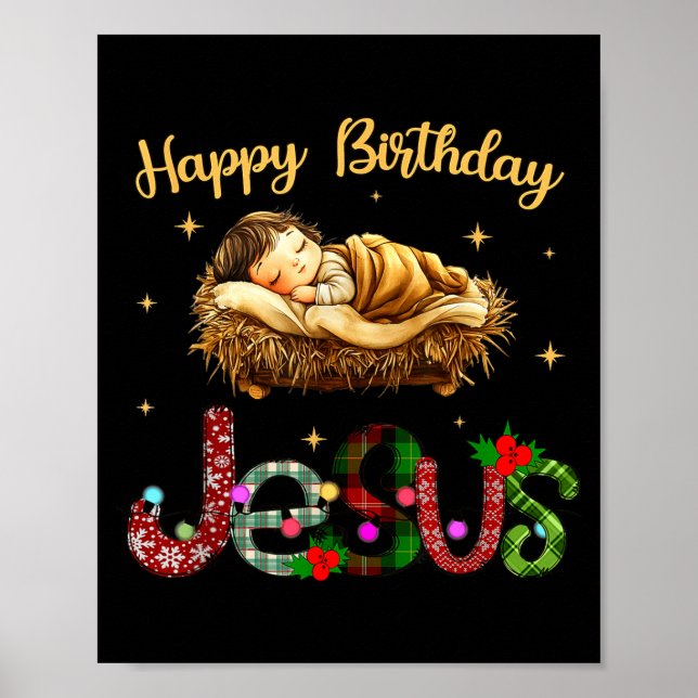 Póster Merry Christmas Jesus Is The Gift To The World Chr (Frente)