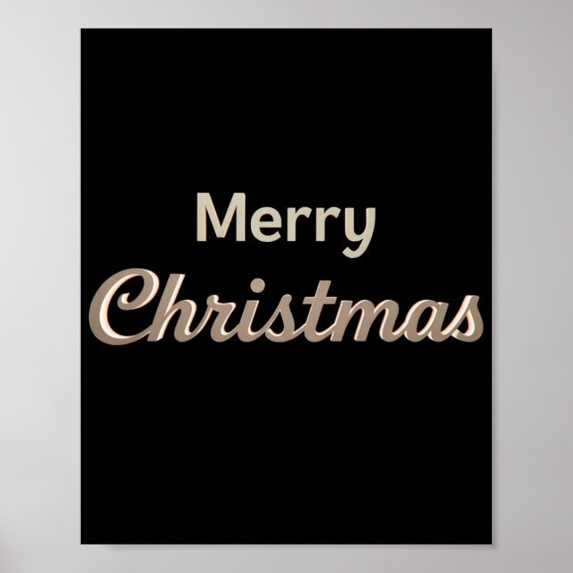 Póster Merry Christmas Luxury Typography Poster 01 (Frente)