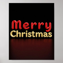 Póster Merry Christmas Luxury Typography Poster Paper 02