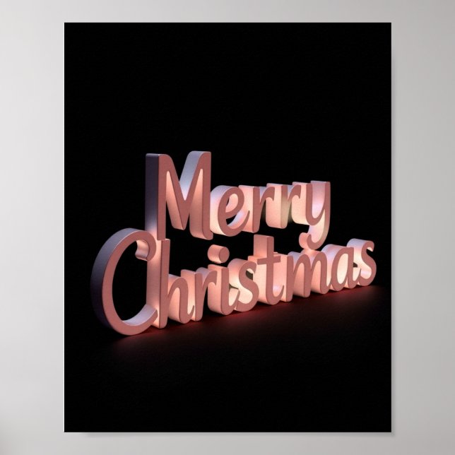 Póster Merry Christmas Luxury Typography Poster Paper 23 (Frente)