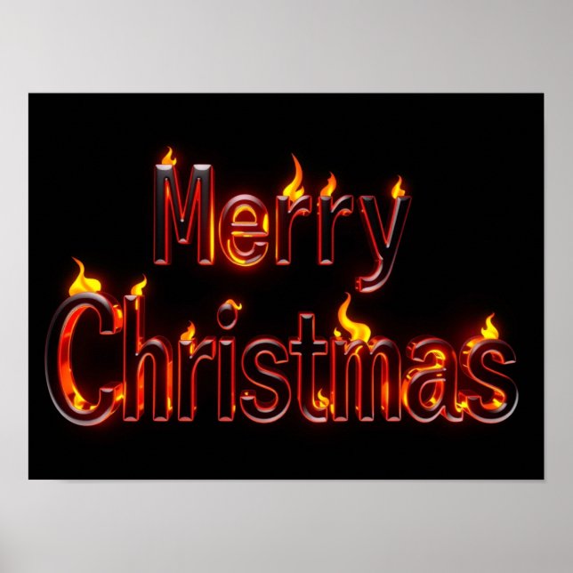 Póster Merry Christmas Luxury Typography Poster Paper 35 (Frente)