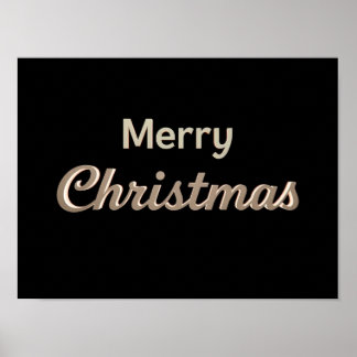 Póster Merry Christmas Luxury Typography Poster Paper H01
