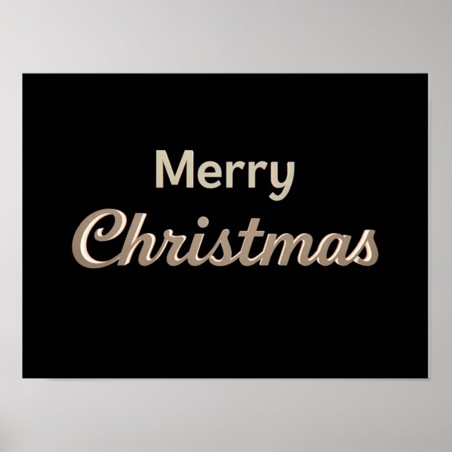 Póster Merry Christmas Luxury Typography Poster Paper H01 (Frente)