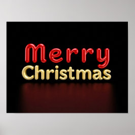 Póster Merry Christmas Luxury Typography Poster Paper H02