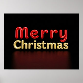 Póster Merry Christmas Luxury Typography Poster Paper H02
