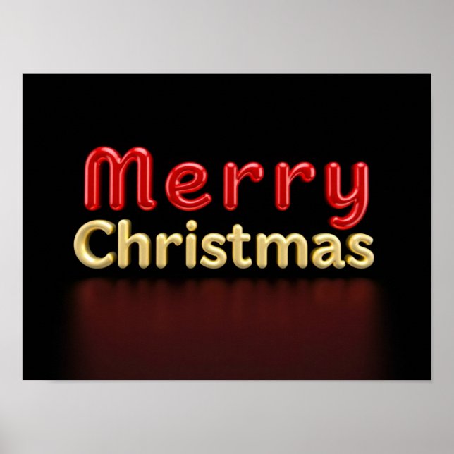 Póster Merry Christmas Luxury Typography Poster Paper H02 (Frente)