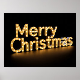 Póster Merry Christmas Luxury Typography Poster Paper H03