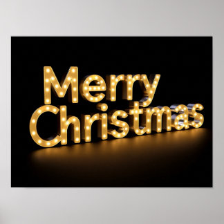 Póster Merry Christmas Luxury Typography Poster Paper H03