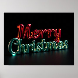 Póster Merry Christmas Luxury Typography Poster Paper H05