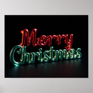 Póster Merry Christmas Luxury Typography Poster Paper H05