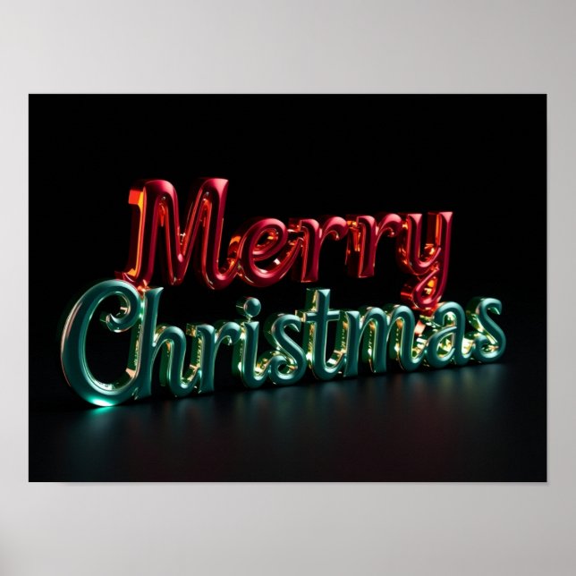 Póster Merry Christmas Luxury Typography Poster Paper H05 (Frente)