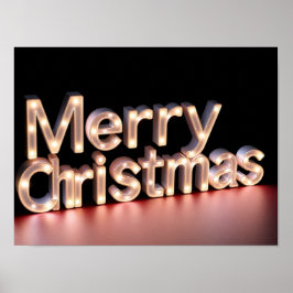 Póster Merry Christmas Luxury Typography Poster Paper H06