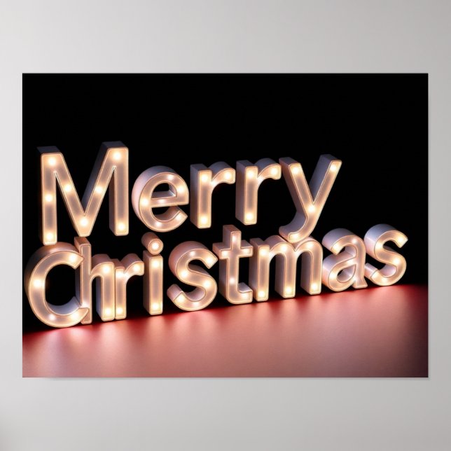 Póster Merry Christmas Luxury Typography Poster Paper H06 (Frente)