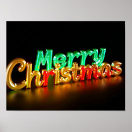 Póster Merry Christmas Luxury Typography Poster Paper H06