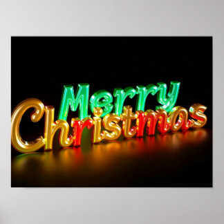 Póster Merry Christmas Luxury Typography Poster Paper H06