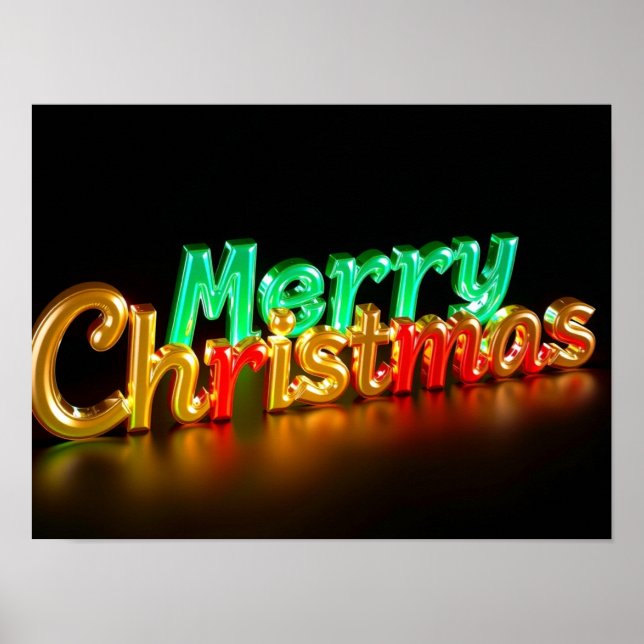Póster Merry Christmas Luxury Typography Poster Paper H06 (Frente)
