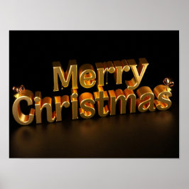 Póster Merry Christmas Luxury Typography Poster Paper H08