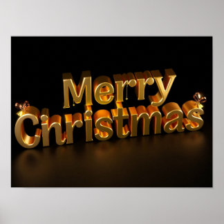 Póster Merry Christmas Luxury Typography Poster Paper H08