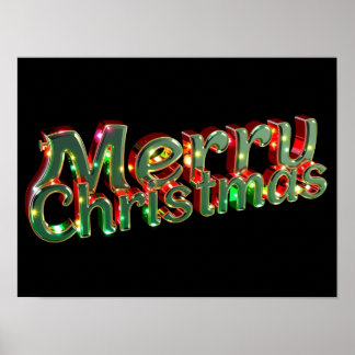 Póster Merry Christmas Luxury Typography Poster Paper H09