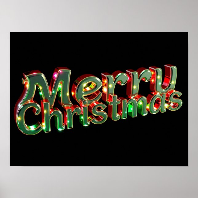 Póster Merry Christmas Luxury Typography Poster Paper H09 (Frente)