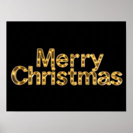Póster Merry Christmas Luxury Typography Poster Paper H10