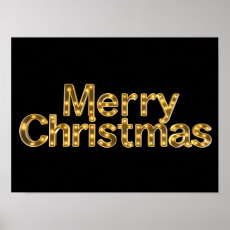 Póster Merry Christmas Luxury Typography Poster Paper H10