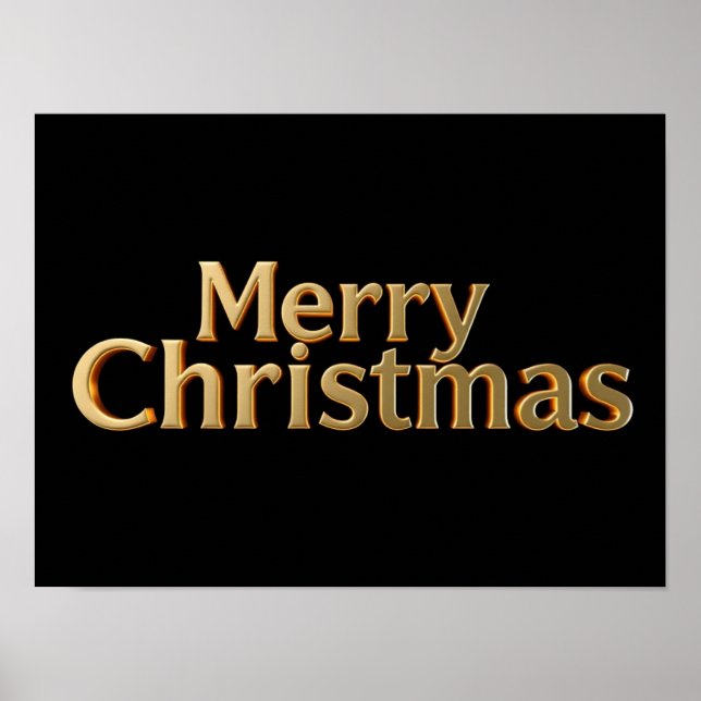 Póster Merry Christmas Luxury Typography Poster Paper H11 (Frente)
