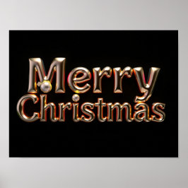 Póster Merry Christmas Luxury Typography Poster Paper H12
