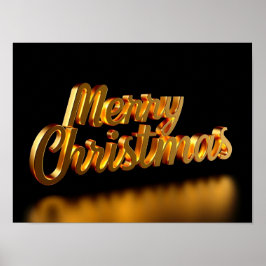 Póster Merry Christmas Luxury Typography Poster Paper H13