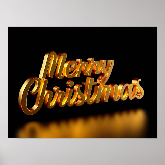 Póster Merry Christmas Luxury Typography Poster Paper H13 (Frente)
