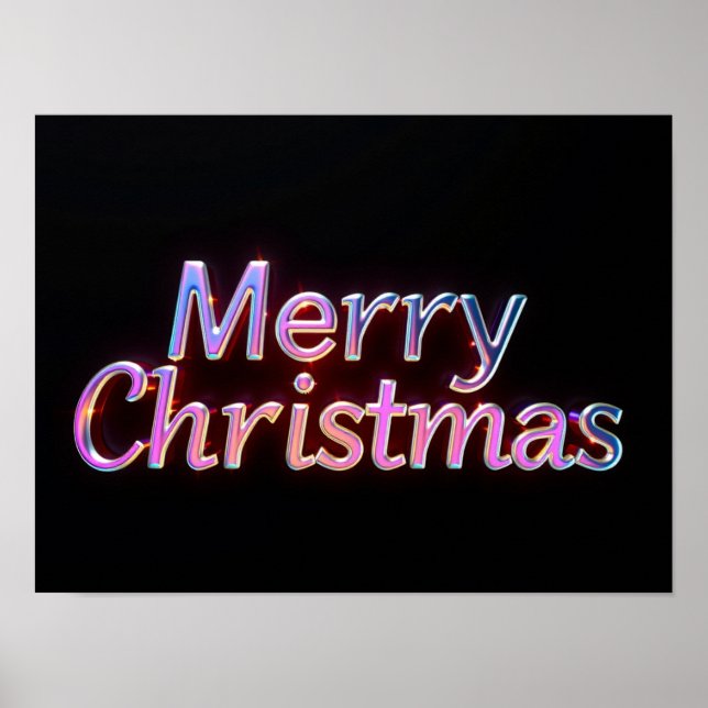 Póster Merry Christmas Luxury Typography Poster Paper H14 (Frente)