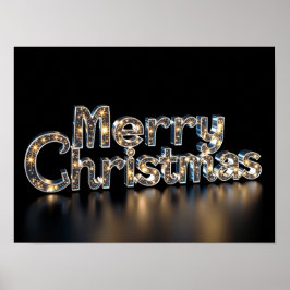 Póster Merry Christmas Luxury Typography Poster Paper H15