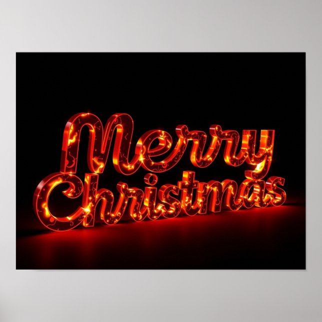 Póster Merry Christmas Luxury Typography Poster Paper H17 (Frente)