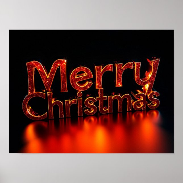 Póster Merry Christmas Luxury Typography Poster Paper H20 (Frente)