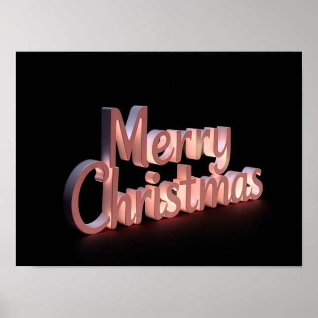 Póster Merry Christmas Luxury Typography Poster Paper H23 (Frente)