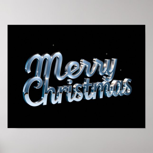 Póster Merry Christmas Luxury Typography Poster Paper H24 (Frente)